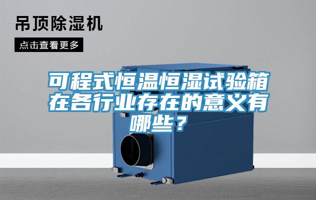 可程式恒温恒湿试验箱在各行业存在的意义有哪些？